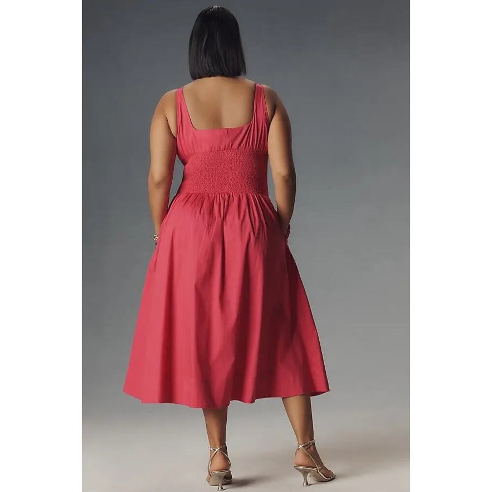 NWT ANTHROPOLOGIE Tommie Sleeveless Scoop-Neck Smocked Front-Zip Shirt Dress 3X - Picture 4 of 5